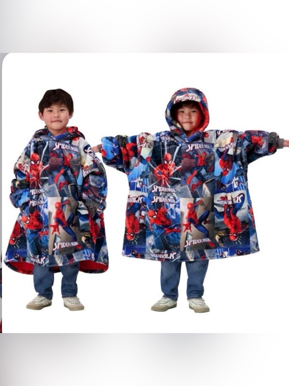 Marvel Spider-Man One Size Fits Most Size 4 -10 The Way Big Hoodie New